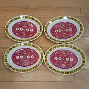 Set of 4 TAR HONG "Longevity" Melamine Platters Restaurant Quality 14"x 10"